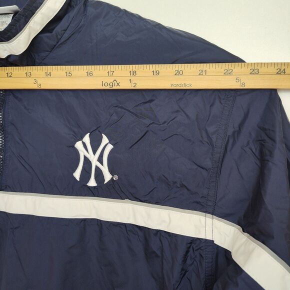Adidas MLB New York Yankees 1/4-Zip Jacket Men's Size XL Blue Windbreaker - Picture 4 of 10
